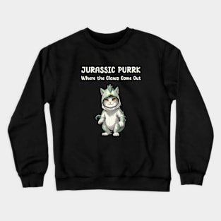 Cat in dinosaur costume - Cat parody Crewneck Sweatshirt